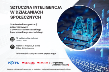 zaproszenie na szkolenie sztuczna inteligencja w działaniach społecznych