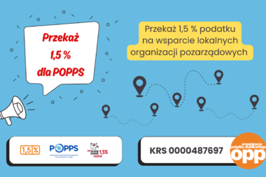 grafika zachęcająca do przekazania 1,5% dla POPPS