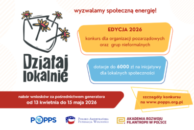 grafika z informacją o ogłoszeniu konkursu Działaj Lokalnie 2026